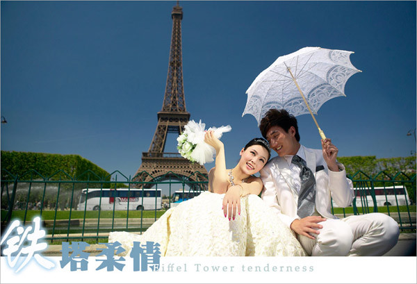 巴黎旅游婚纱+埃菲尔铁塔的永恒记忆