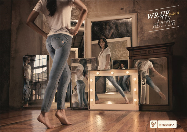 freddywrup性感牛仔裤平面创意广告