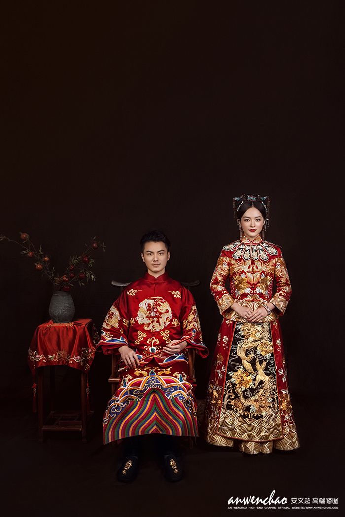 中国红 婚纱照