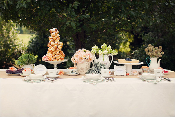 婚礼餐桌：法国古色古香的灵感　婚礼用品