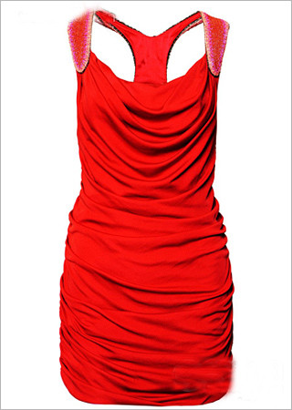 时尚新娘的高调红色礼服 婚纱礼服 黑光网化妆频道