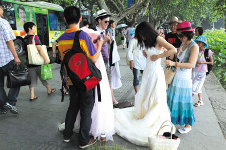 杭州新人出城找景拍婚纱