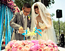 粉蓝撞色主题婚礼布置 户外婚礼的爱之记录