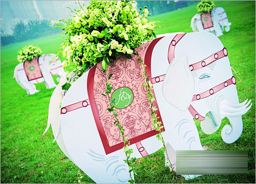 户外白绿色主题婚礼唯美自然风 “吉象”牵手幸福 婚礼跟拍