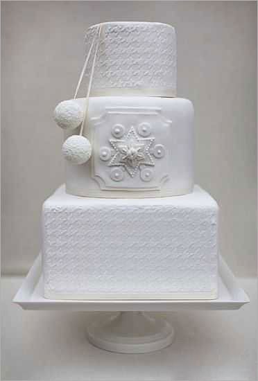纯美冬季婚礼蛋糕 至纯雪白幻化出脱俗雅致 婚礼策划