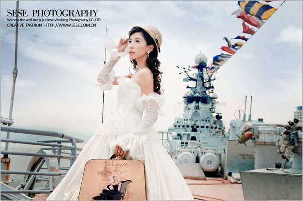 旅游婚纱之海上雄师——航母 再续英雄与美人的故事 婚纱摄影