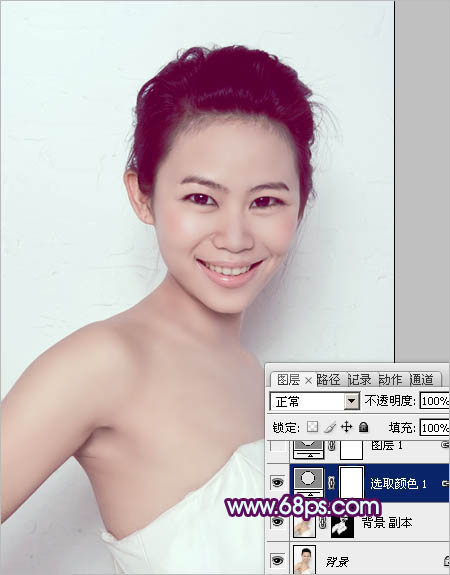 Photoshop调出人像图片甜美的质感淡青色