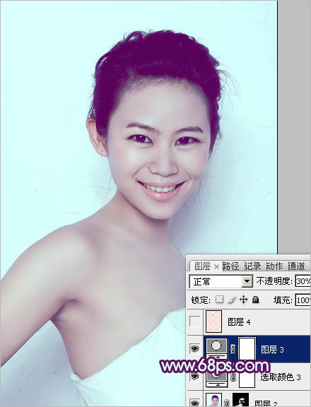 Photoshop调出人像图片甜美的质感淡青色