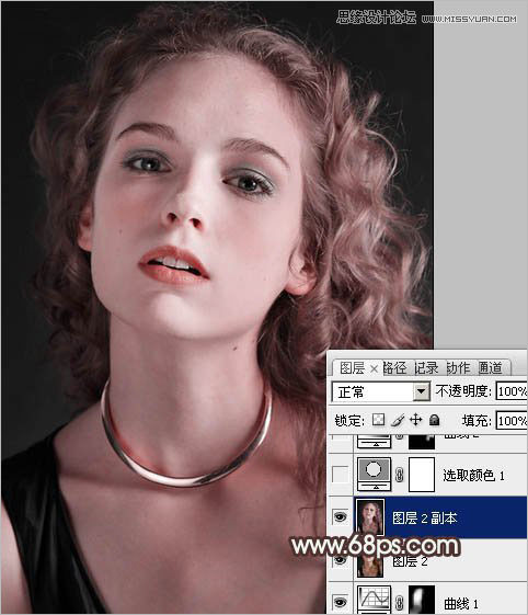 Photoshop给室内人像磨皮调出水润肌肤