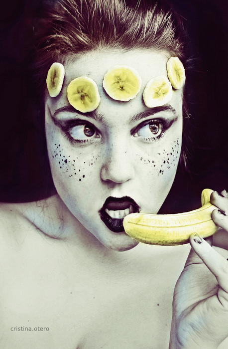 人脸画布 十六岁的水果女王　创意摄影