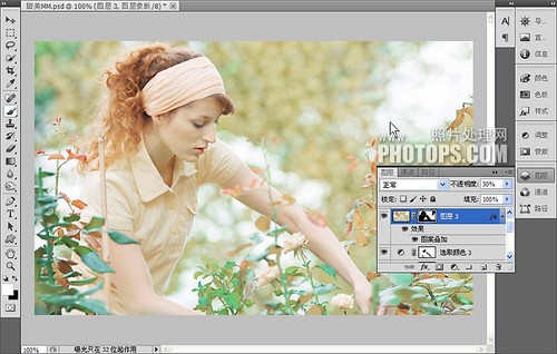 PS調(diào)出外景花叢美女甜美色調(diào)效果調(diào)色教程