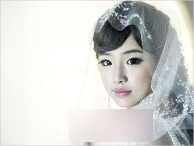 甜美韩式新娘妆容