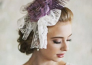 法国风格神秘紫色新娘发饰搭配完美造型