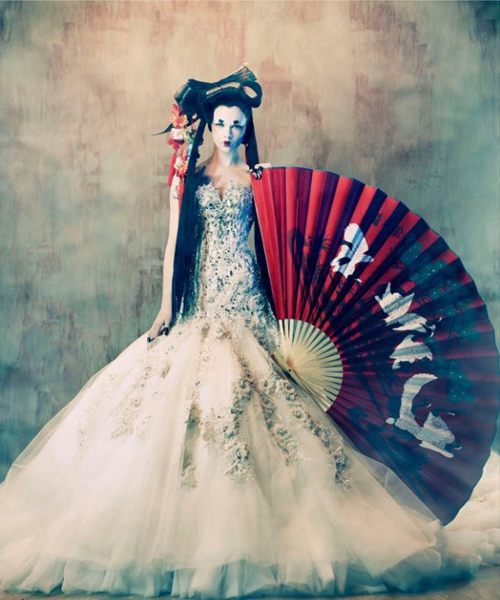 外国美女拍日本艺妓范婚纱照