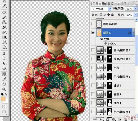 PS把美女照转为漂亮的古典工笔画效果