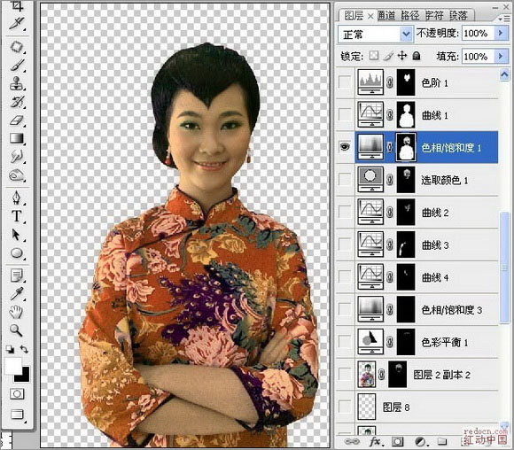 PS把美女照转为漂亮的古典工笔画效果