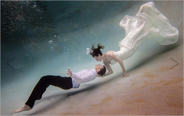 夏日炎炎 如何在水下拍摄灵动唯美婚纱照