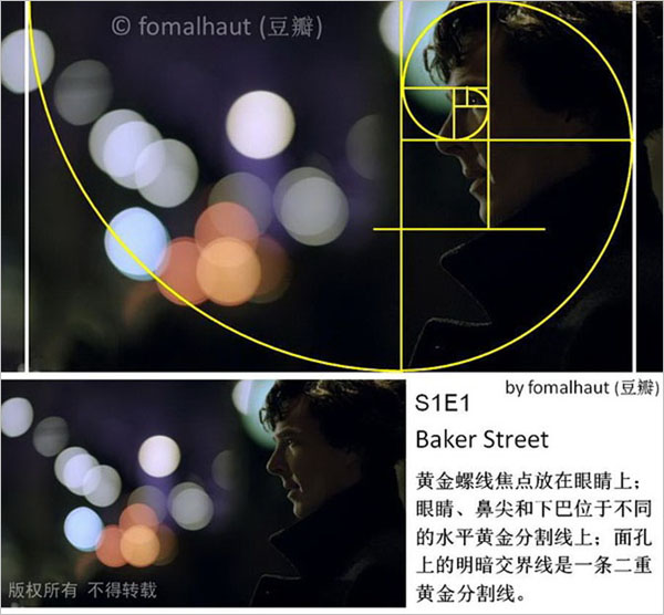 神探夏洛克中的黄金分割法构图