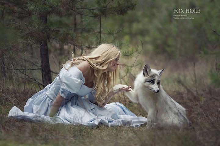 俄罗斯版美女与野兽创意人像写真