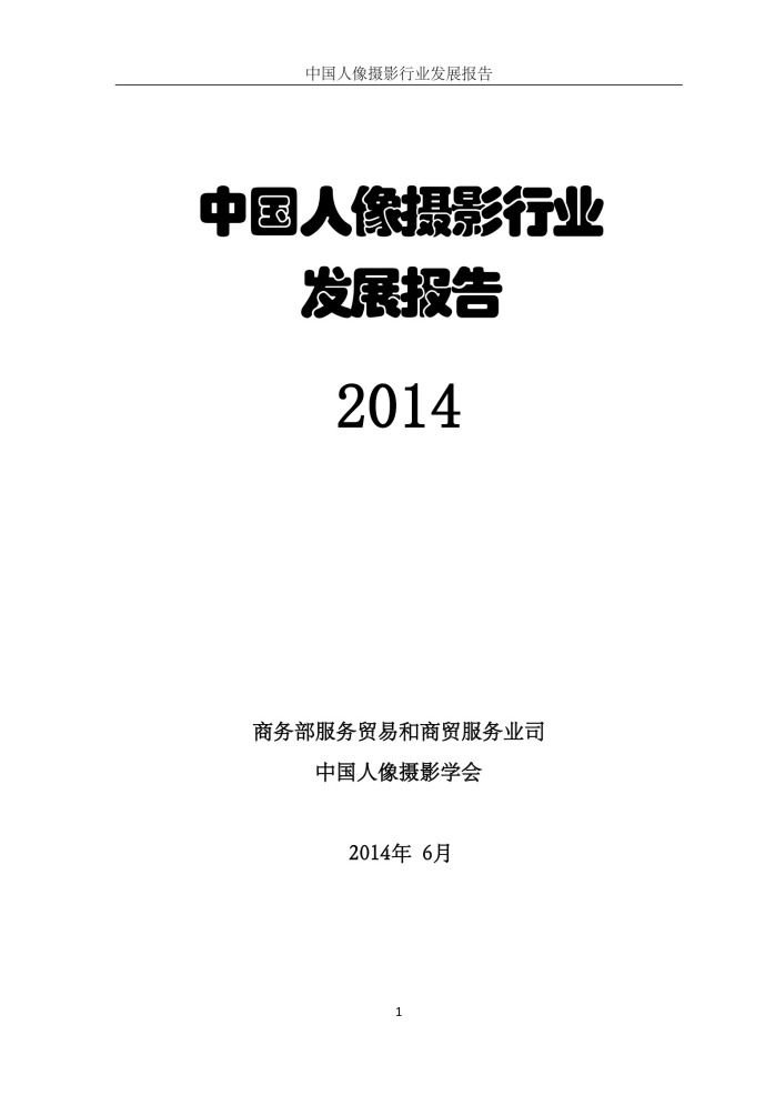 2014年中国人像摄影行业发展报告