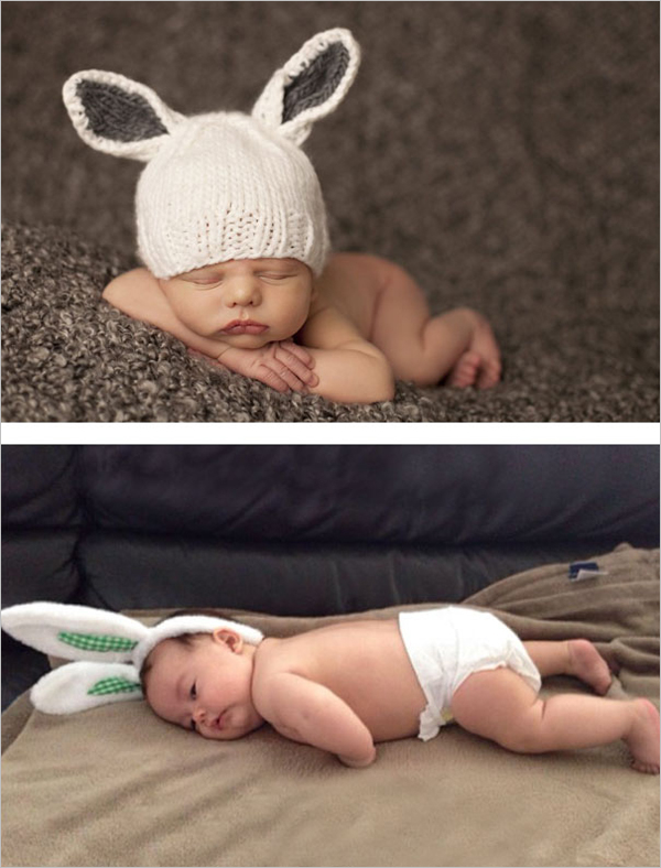 婴儿照的理想与现实 网友搞笑模仿摄影师大作