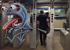 最新影楼资讯新闻-纽约地铁涂鸦：外星游客