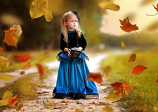 波兰摄影师为5岁女儿拍秋季写真