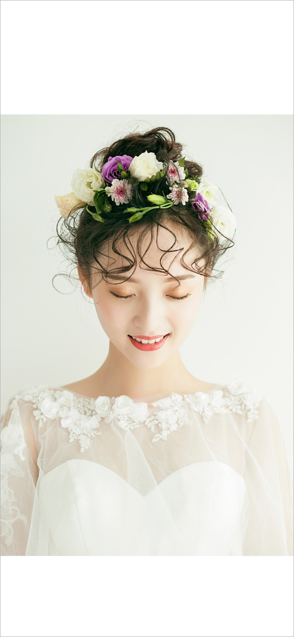 清新甜美韩式新娘发型展现独特优雅魅力的女生