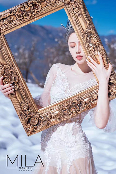 自带空灵优雅范儿的新娘造型 如雪之精灵神秘动人