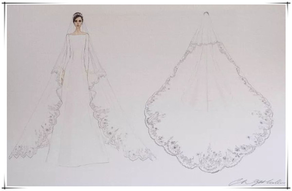 梅根Givenchy婚纱手稿图曝光 共有50人工作3900小时完成