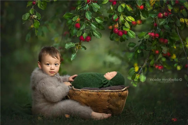 一组意境的苹果主题的婴儿摄影，很美！