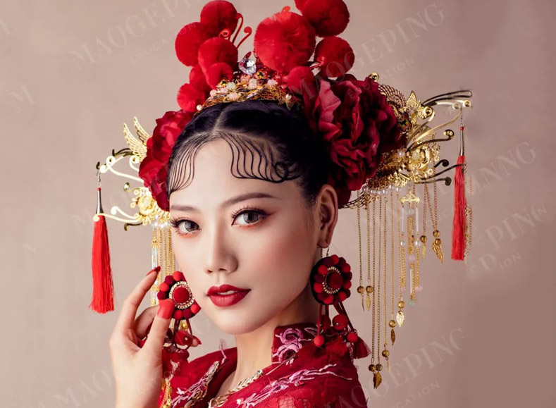 最新影楼资讯新闻-红妆古典中式新娘造型欣赏