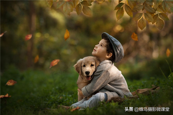 孩子与爱犬一同成长 如童话般唯美的无邪世界