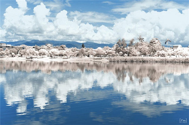 通过PS把湖泊景观调成唯美的雪景效果