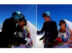 最新影楼资讯新闻-婚礼新“高度”！玻利维亚一对新人在6439米高峰上结婚